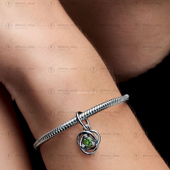 Pandora Spring Green Eternity Circle Dangle Charm - Picture 4 of 5